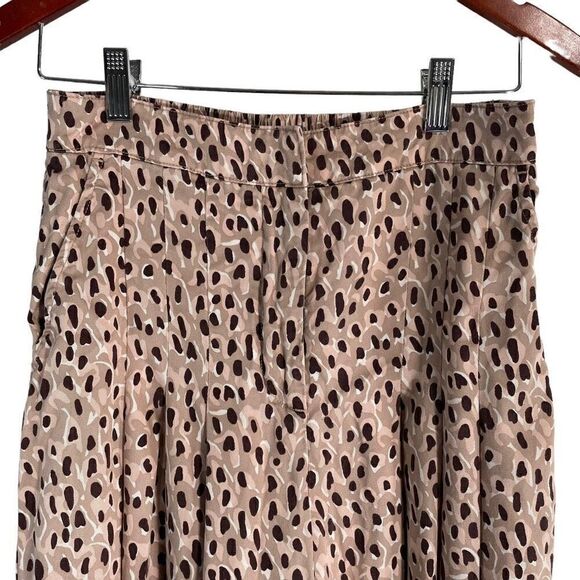 Anthropologie Maeve Isobel Pleated Wide-Leg Animal Print Pants Size Small - Picture 3 of 11